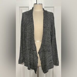 Avenue Open Front Knit Cardigan Sweater Gray Plus Size 18/20